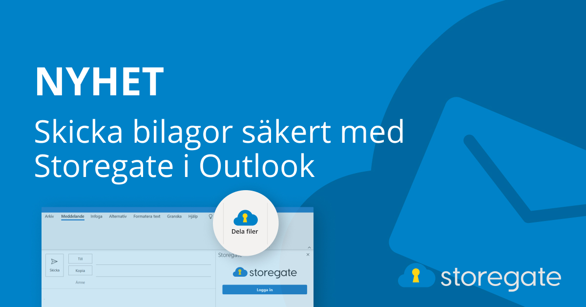 Nu finns Storegate som tillägg I Outlook