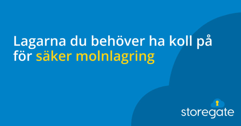 Lagar för säger molnlagring